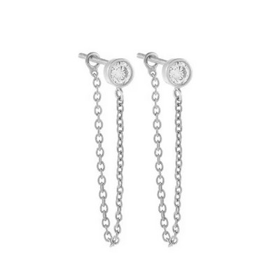 Retro Chic Ins Heart Chain Pušķu auskars Ausu pīrsings sievietēm Helix Lobe Circon Ausu skrimšļa auskars ķermeņa pīrsings Rotaslietas