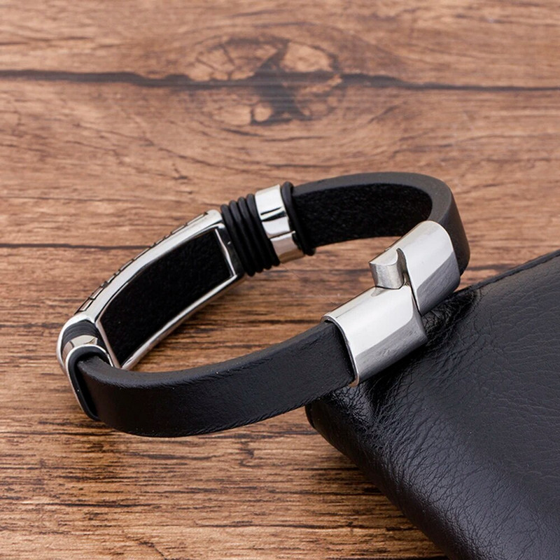 TYO moevõlu punk rock välkmagnet roostevabast terasest välk meeste käevõru nahast ehted hulgimüük tarvikud käevõrud