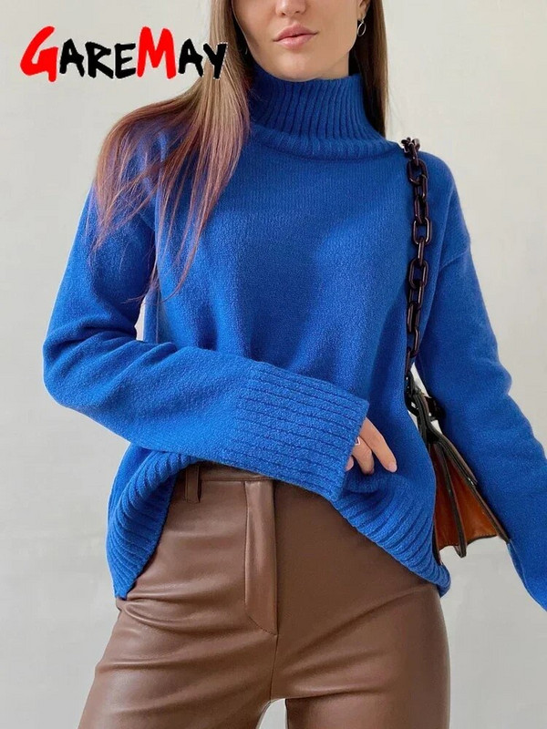 Balts sieviešu džemperis ar bruņurupuču apkakli Basic mīksts sarkans ar garām piedurknēm trikotāžas džemperis Classic Solid vintage ziemas džemperi sievietēm