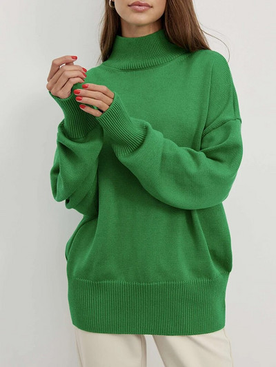 2023. gada rudens pamata sieviešu džemperis ar bruņurupuču apkakli, balts, liela izmēra džemperis ar garām piedurknēm retro stila klasisks džemperis sievietēm, džemperis