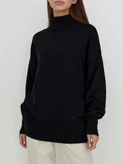 2023. gada rudens pamata sieviešu džemperis ar bruņurupuču apkakli, balts, liela izmēra džemperis ar garām piedurknēm retro stila klasisks džemperis sievietēm, džemperis