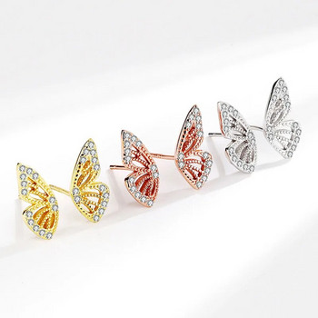 Пиърсинг за уши с пеперуда за жени Helix Lobe Piercing Обеци на шипове Цирконий Обеца с крила на пеперуда Романтични бижута в корейски стил