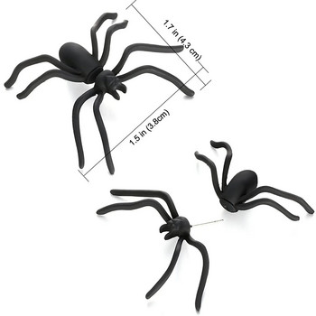 1PC обеца за пиърсинг на паяк за жени, мъже, черен цвят, персонализирана пънк забавна обеца, аксесоари за Хелоуин, бижута за пиърсинг