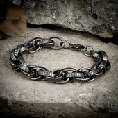 MKENDN gotikas stils vīriešiem nerūsējošais tērauds radošs retro oksidēts melns zobains motociklistu ķēdes rokassprādzes pankroka vīriešu rotaslietas