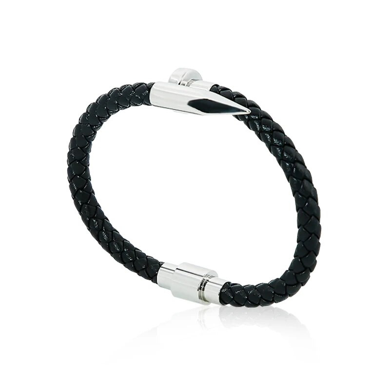 Augstas kvalitātes klasiska ģeometriska nagu dizaina rokassprādze vīriešiem Panka rotaslietas Pītas ādas rokassprādzes Vīriešu aksesuāri ballītes dāvanas