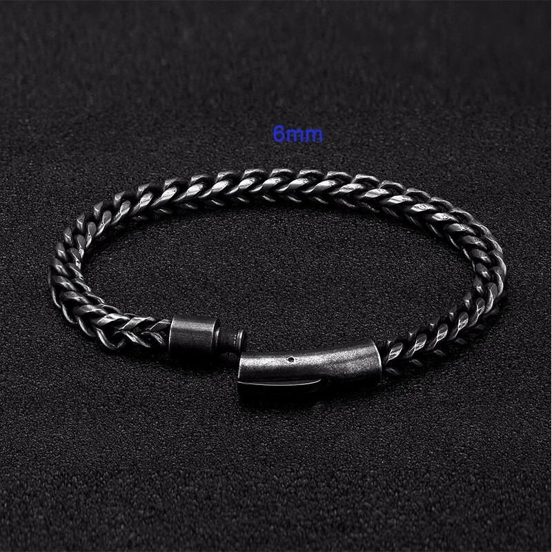 MKENDN Punk Rock Ανδρικά Βραχιόλια Biker Link Αλυσίδα από ανοξείδωτο ατσάλι Βραχιόλια μοτοσικλέτας Αξεσουάρ Αρσενικό Pulseira
