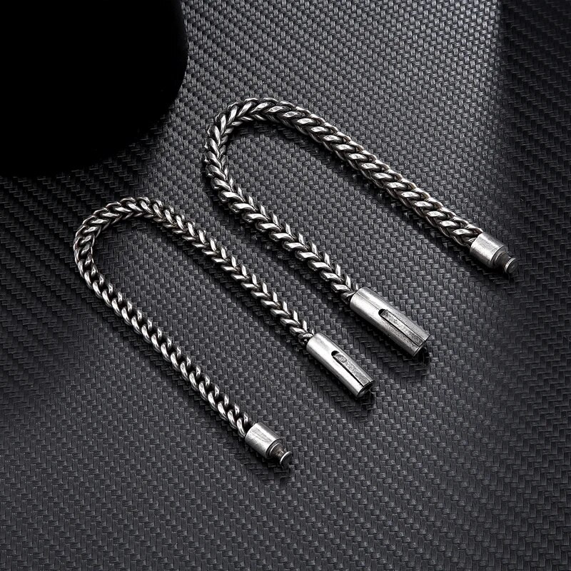 MKENDN Punk Rock Ανδρικά Βραχιόλια Biker Link Αλυσίδα από ανοξείδωτο ατσάλι Βραχιόλια μοτοσικλέτας Αξεσουάρ Αρσενικό Pulseira
