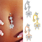 1 ΤΕΜ Δαχτυλίδι με κοιλιά για γυναίκες Κρεμαστό μενταγιόν πεταλούδας από ανοξείδωτο χάλυβα τρύπημα αφαλού Σέξι διάτρηση σώματος Κοσμήματα μπικίνι κοιλιάς παραλίας