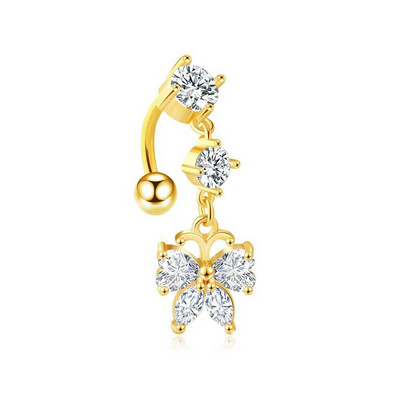 1 ΤΕΜ Δαχτυλίδι με κοιλιά για γυναίκες Κρεμαστό μενταγιόν πεταλούδας από ανοξείδωτο χάλυβα τρύπημα αφαλού Σέξι διάτρηση σώματος Κοσμήματα μπικίνι κοιλιάς παραλίας