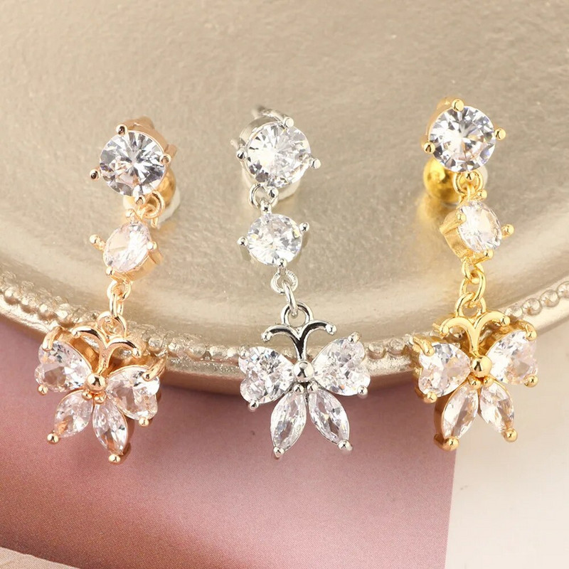 1 ΤΕΜ Δαχτυλίδι με κοιλιά για γυναίκες Κρεμαστό μενταγιόν πεταλούδας από ανοξείδωτο χάλυβα τρύπημα αφαλού Σέξι διάτρηση σώματος Κοσμήματα μπικίνι κοιλιάς παραλίας