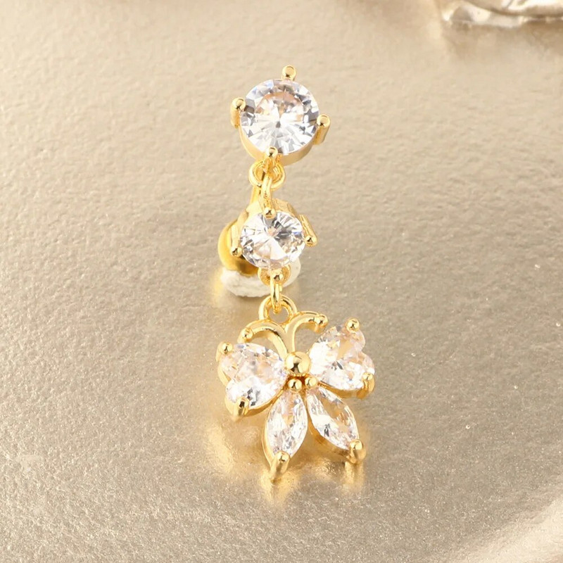 1 ΤΕΜ Δαχτυλίδι με κοιλιά για γυναίκες Κρεμαστό μενταγιόν πεταλούδας από ανοξείδωτο χάλυβα τρύπημα αφαλού Σέξι διάτρηση σώματος Κοσμήματα μπικίνι κοιλιάς παραλίας