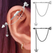 1 gab tauriņu kulonu rūpnieciskais pīrsings sievietēm ķēdes stieņa auskari estētisks rūpnieciskais gredzens ķermeņa pīrsings rotaslietas dāvana