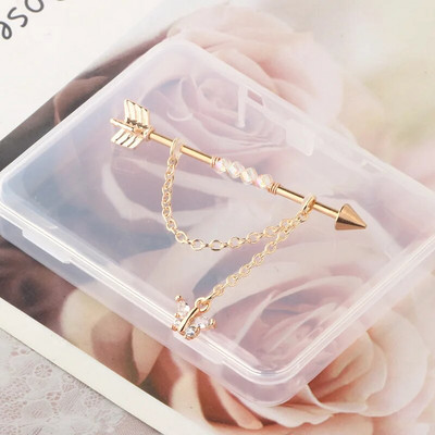 1 gab tauriņu kulonu rūpnieciskais pīrsings sievietēm ķēdes stieņa auskari estētisks rūpnieciskais gredzens ķermeņa pīrsings rotaslietas dāvana