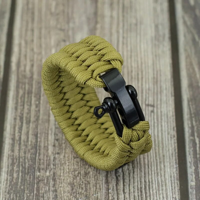 Jauna Paracord rokassprādze vīriešiem ar rokām darināta auduma regulējama U formas alpīnisma kempinga rokassprādzes aksesuāri Pulsera Hombre