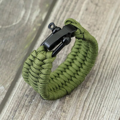 Jauna Paracord rokassprādze vīriešiem ar rokām darināta auduma regulējama U formas alpīnisma kempinga rokassprādzes aksesuāri Pulsera Hombre