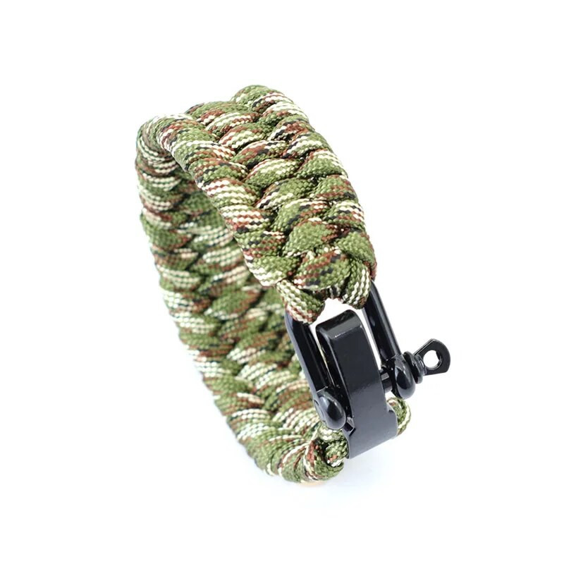 Jauna Paracord rokassprādze vīriešiem ar rokām darināta auduma regulējama U formas alpīnisma kempinga rokassprādzes aksesuāri Pulsera Hombre