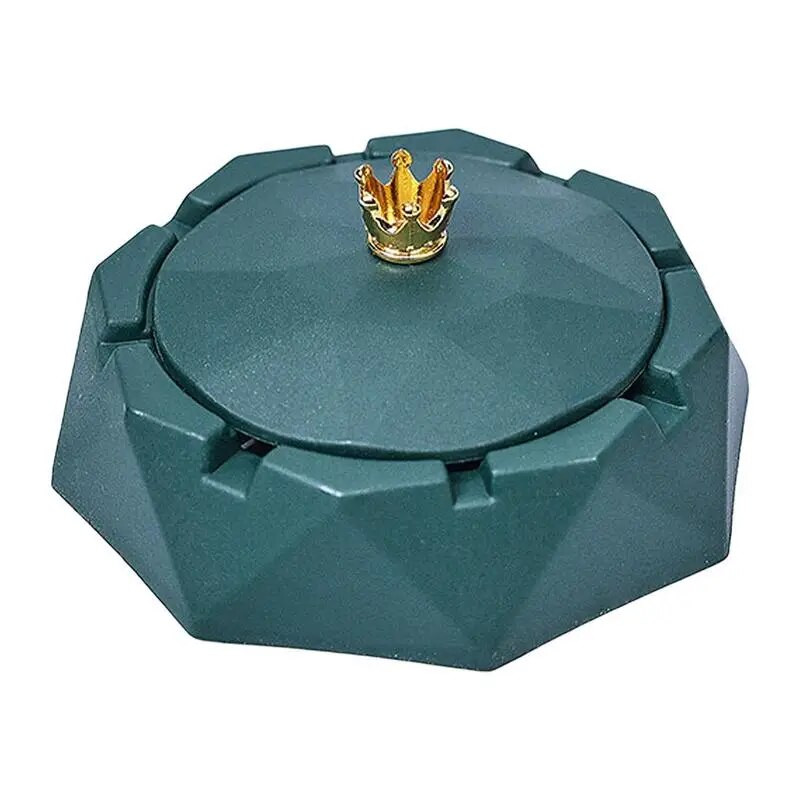 Nerūsējošā tērauda pelnu trauks, apaļš, vēja necaurlaidīgs pelnu trauks ar rotējošu vāku mājas dārza āra smēķēšanas piederumam