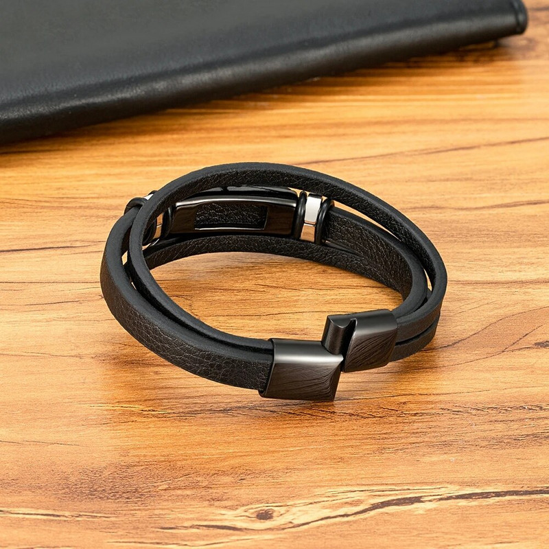 XQNI Animal Eagle Eagle Bracelet for Hand Multi-Layers Black Leather with Magnetic Charm Bracelet Boyfriend Jewelry Boyfriend