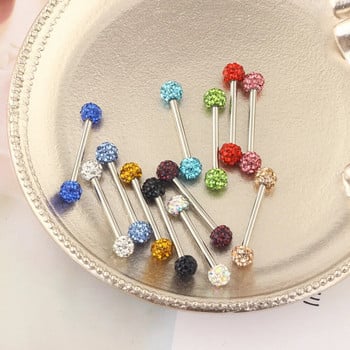 1PC Секси пиърсинг на езика за жени Crystal Ball Tongue Stud Hippie Punk Piercing Breast Nail Body Jewelry Аксесоари за нощен клуб