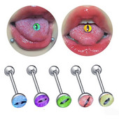 1 db nyelvgyűrűs piercing nőknek Szemmintás Nyelvkarikás mellbimbógyűrű Rozsdamentes acél Tongue Stud testpiercing ékszer