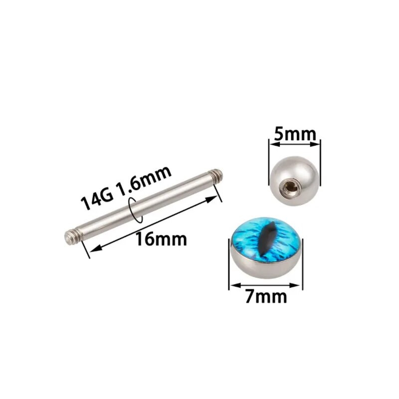 1 db nyelvgyűrűs piercing nőknek Szemmintás Nyelvkarikás mellbimbógyűrű Rozsdamentes acél Tongue Stud testpiercing ékszer