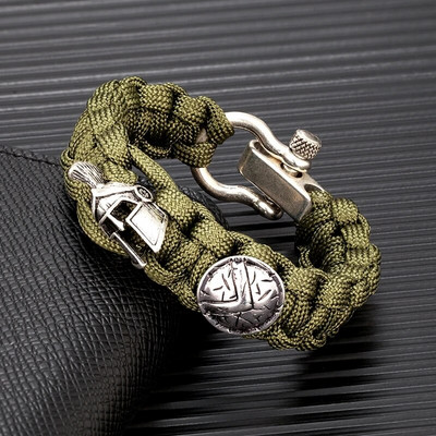 Norvēģijas vikingi Spartan Warrior Wrap Rokassprādzes Vīriešiem Regulējamas Važas Sprādzes Kempings Paracord roku darbs Vīriešu izdzīvošanas rotas Dāvanas