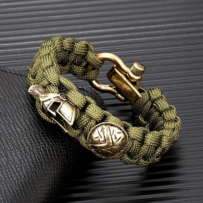Norvēģijas vikingi Spartan Warrior Wrap Rokassprādzes Vīriešiem Regulējamas Važas Sprādzes Kempings Paracord roku darbs Vīriešu izdzīvošanas rotas Dāvanas