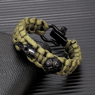 Norvēģijas vikingi Spartan Warrior Wrap Rokassprādzes Vīriešiem Regulējamas Važas Sprādzes Kempings Paracord roku darbs Vīriešu izdzīvošanas rotas Dāvanas