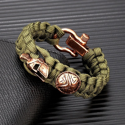 Norvēģijas vikingi Spartan Warrior Wrap Rokassprādzes Vīriešiem Regulējamas Važas Sprādzes Kempings Paracord roku darbs Vīriešu izdzīvošanas rotas Dāvanas