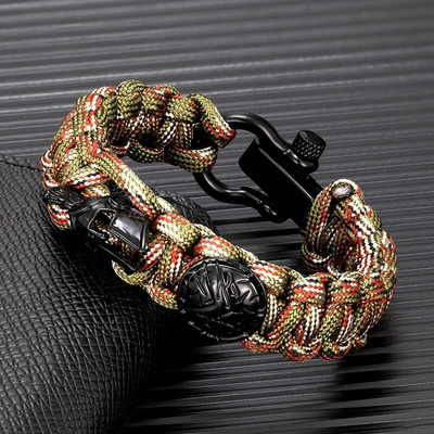 Norvēģijas vikingi Spartan Warrior Wrap Rokassprādzes Vīriešiem Regulējamas Važas Sprādzes Kempings Paracord roku darbs Vīriešu izdzīvošanas rotas Dāvanas