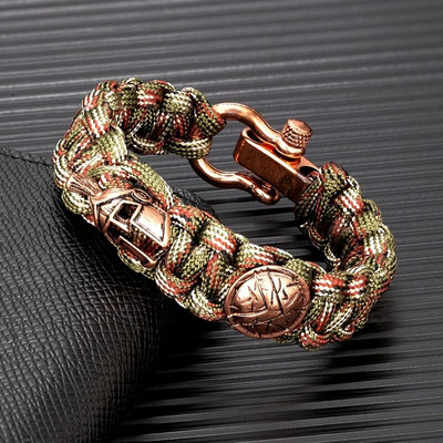 Norvēģijas vikingi Spartan Warrior Wrap Rokassprādzes Vīriešiem Regulējamas Važas Sprādzes Kempings Paracord roku darbs Vīriešu izdzīvošanas rotas Dāvanas