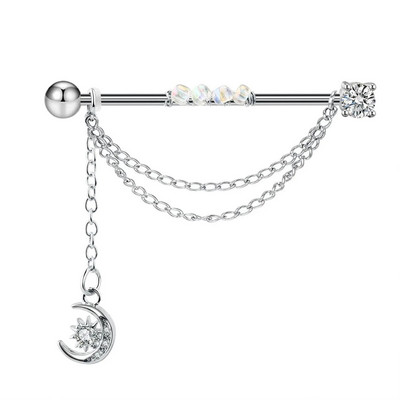 Tauriņu rūpnieciskais pīrsings sievietēm rūpnieciskais stienis gredzens auss stienis skrimšļa auskars unisex ķermeņa pīrsings rotaslietas