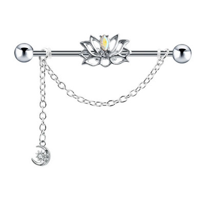 Tauriņu rūpnieciskais pīrsings sievietēm rūpnieciskais stienis gredzens auss stienis skrimšļa auskars unisex ķermeņa pīrsings rotaslietas