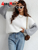 Női pulóver 2023 Trend Solid fehér kötött pulóver puha vintage oversize pulóver hosszú ujjú alkalmi meleg pulóverek nőknek