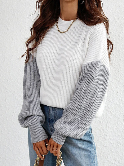 Női pulóver 2023 Trend Solid fehér kötött pulóver puha vintage oversize pulóver hosszú ujjú alkalmi meleg pulóverek nőknek