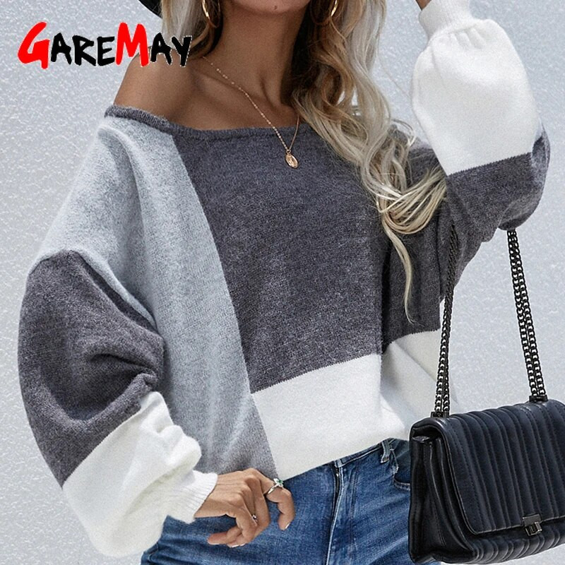 Naiste 2023. aasta pikkade varrukatega avara sügisene triibuline kampsun, naiste vintage kampsun, 2023. aasta kootud ülisuur kampsun