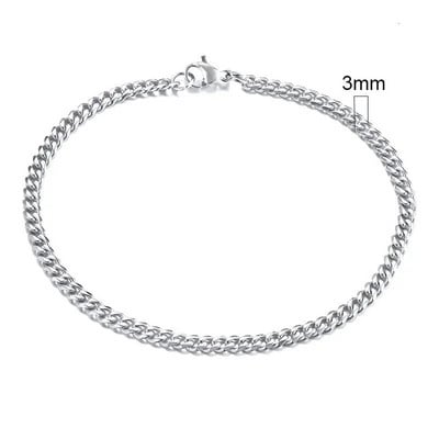 Novi stil 3/5/7 mm narukvice od nehrđajućeg čelika za muškarce Punk Curb Cuban Link Chain narukvice Hiphop Trendy nakit za zapešće Poklon