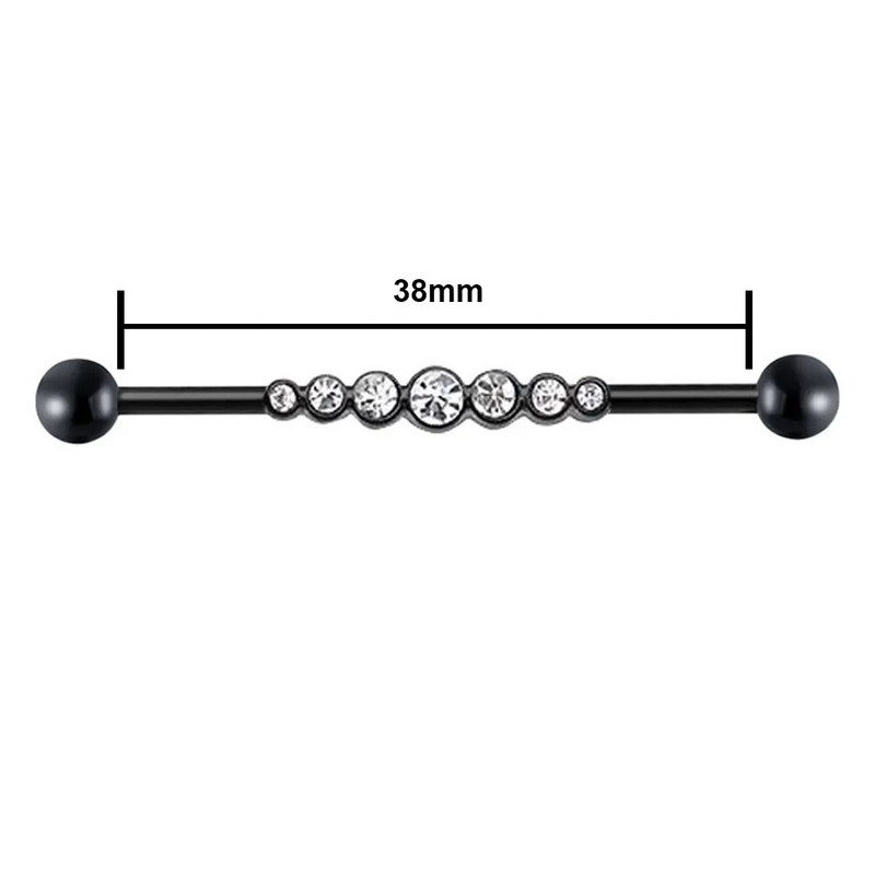 1PC rūpnieciskais pīrsings auskars sievietēm skrimšļa rūpnieciskā stienis spirālveida auss pīrsings cirkons nerūsējošā tērauda ķermeņa rotaslietas