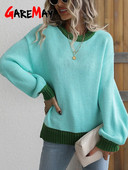 Χειμερινό γυναικείο πουλόβερ πλεκτό Casual Loose πουλόβερ Kintting Jumper O λαιμό Απαλό μπεζ πράσινο ζεστό oversize πουλόβερ για γυναίκες