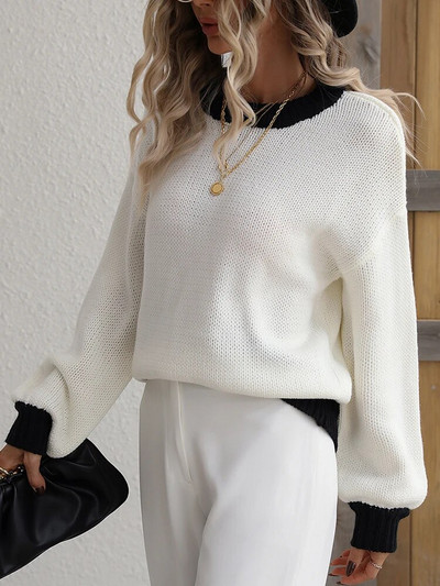 Χειμερινό γυναικείο πουλόβερ πλεκτό Casual Loose πουλόβερ Kintting Jumper O λαιμό Απαλό μπεζ πράσινο ζεστό oversize πουλόβερ για γυναίκες