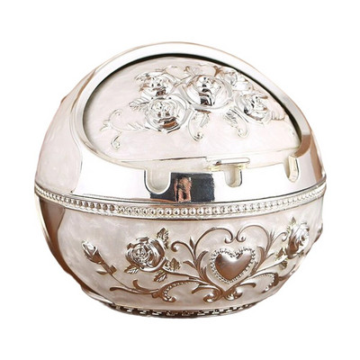 Neperpučiama nuo vėjo peleninė su atverčiamu dangteliu Vintage nuo vėjo nepraleidžianti peleninė, apsauganti nuo kritimo nešiojamų cigarečių peleninė Prabangi dovana moterims, rūkantiems vyrams