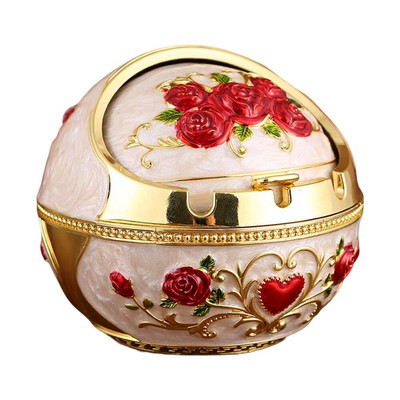 Neperpučiama nuo vėjo peleninė su atverčiamu dangteliu Vintage nuo vėjo nepraleidžianti peleninė, apsauganti nuo kritimo nešiojamų cigarečių peleninė Prabangi dovana moterims, rūkantiems vyrams