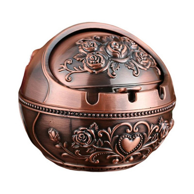 Neperpučiama nuo vėjo peleninė su atverčiamu dangteliu Vintage nuo vėjo nepraleidžianti peleninė, apsauganti nuo kritimo nešiojamų cigarečių peleninė Prabangi dovana moterims, rūkantiems vyrams