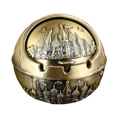 Neperpučiama nuo vėjo peleninė su atverčiamu dangteliu Vintage nuo vėjo nepraleidžianti peleninė, apsauganti nuo kritimo nešiojamų cigarečių peleninė Prabangi dovana moterims, rūkantiems vyrams