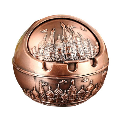 Neperpučiama nuo vėjo peleninė su atverčiamu dangteliu Vintage nuo vėjo nepraleidžianti peleninė, apsauganti nuo kritimo nešiojamų cigarečių peleninė Prabangi dovana moterims, rūkantiems vyrams