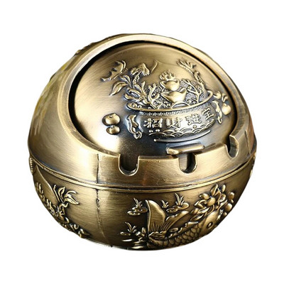 Neperpučiama nuo vėjo peleninė su atverčiamu dangteliu Vintage nuo vėjo nepraleidžianti peleninė, apsauganti nuo kritimo nešiojamų cigarečių peleninė Prabangi dovana moterims, rūkantiems vyrams