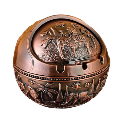 Neperpučiama nuo vėjo peleninė su atverčiamu dangteliu Vintage nuo vėjo nepraleidžianti peleninė, apsauganti nuo kritimo nešiojamų cigarečių peleninė Prabangi dovana moterims, rūkantiems vyrams