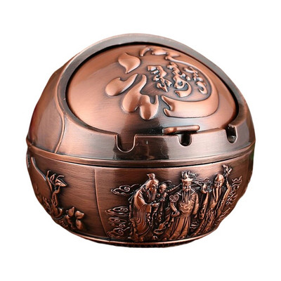 Neperpučiama nuo vėjo peleninė su atverčiamu dangteliu Vintage nuo vėjo nepraleidžianti peleninė, apsauganti nuo kritimo nešiojamų cigarečių peleninė Prabangi dovana moterims, rūkantiems vyrams