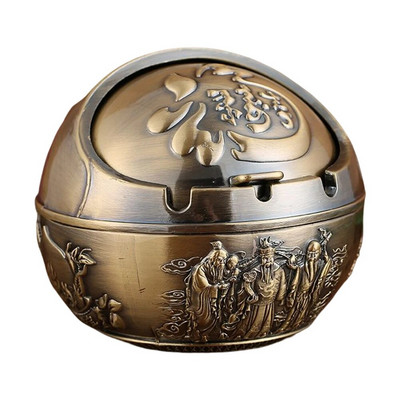 Neperpučiama nuo vėjo peleninė su atverčiamu dangteliu Vintage nuo vėjo nepraleidžianti peleninė, apsauganti nuo kritimo nešiojamų cigarečių peleninė Prabangi dovana moterims, rūkantiems vyrams