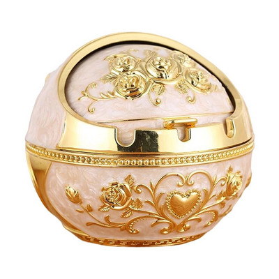 Neperpučiama nuo vėjo peleninė su atverčiamu dangteliu Vintage nuo vėjo nepraleidžianti peleninė, apsauganti nuo kritimo nešiojamų cigarečių peleninė Prabangi dovana moterims, rūkantiems vyrams